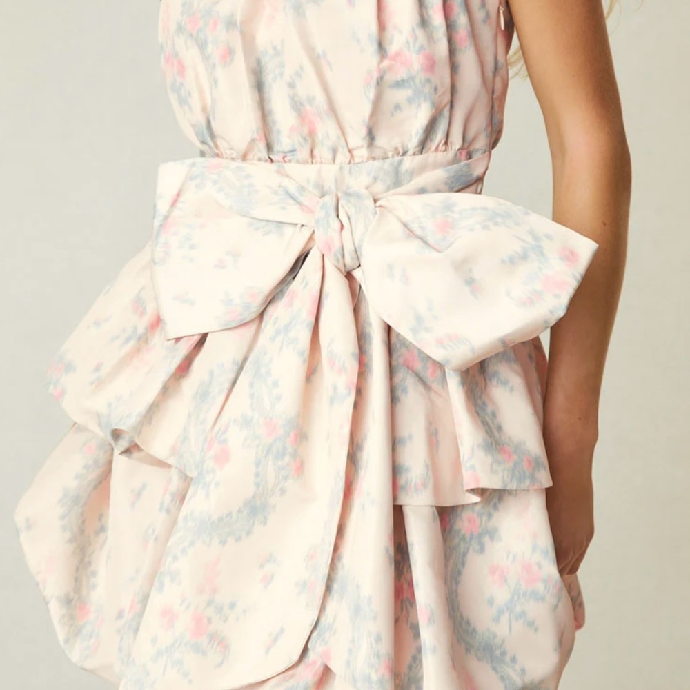LoveShackFancy Pink and Blue Mini Dress